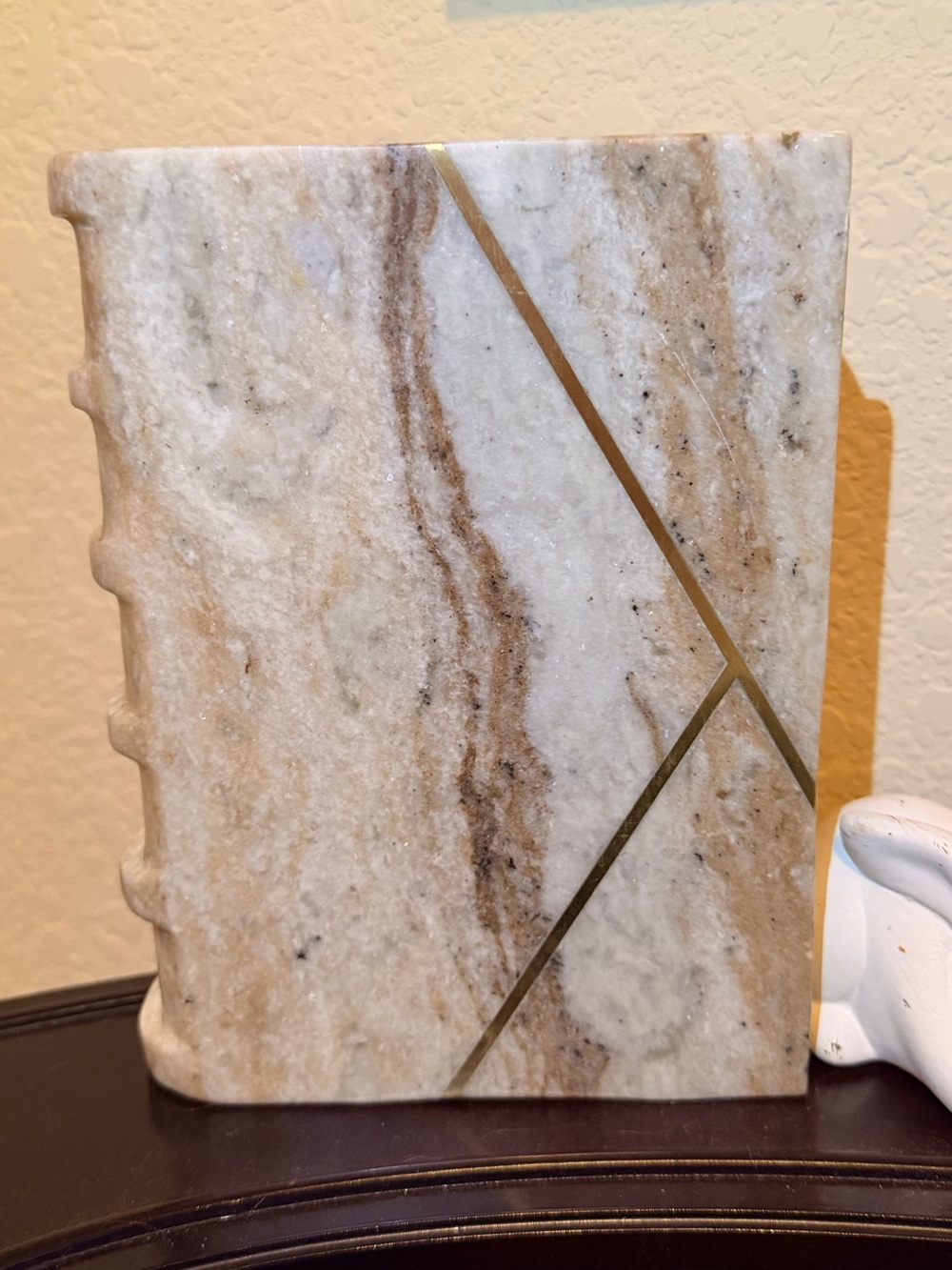 Solid Marble with Gold Inlay Book